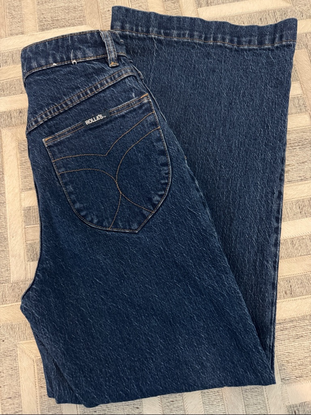 ROLLA'S Sailor Jeans, Ruby Blue, High rise, wide leg with Signature Pocket.